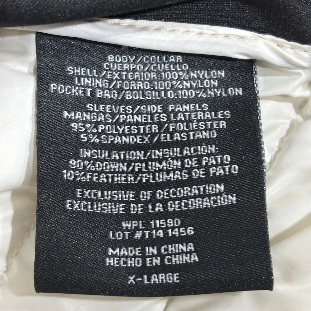 32 Degrees Weatherproof Quilted Puffer Jacket Black White Full Zip Women's XL - Picture 9 of 9